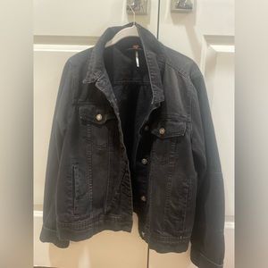 Large Free People Black Jean jacket